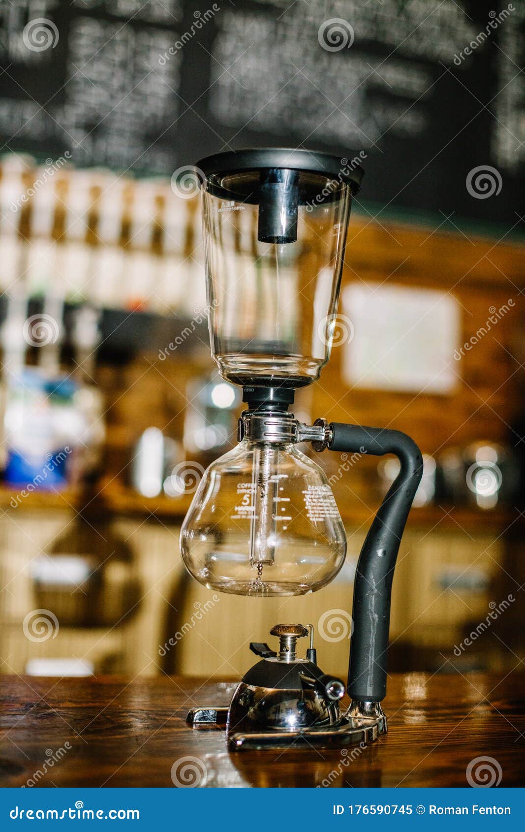 Siphon Coffee Brewing for Hot Coffee Stock Image Image of fire