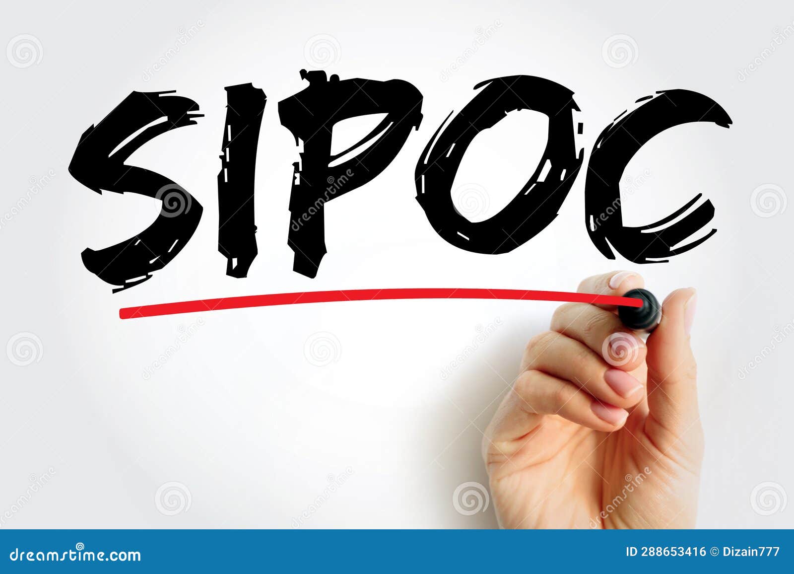 sipoc process improvement acronym stands for suppliers, inputs, process, outputs, and customers, concept for presentations and