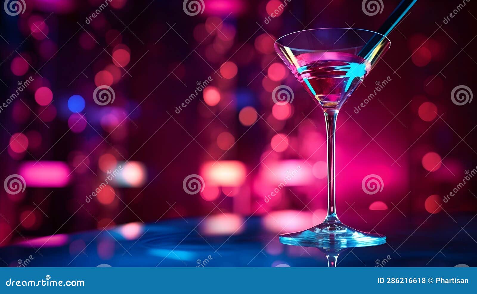 Cocktail on the Bar of a Cool Modern Nightclub Stock Illustration ...