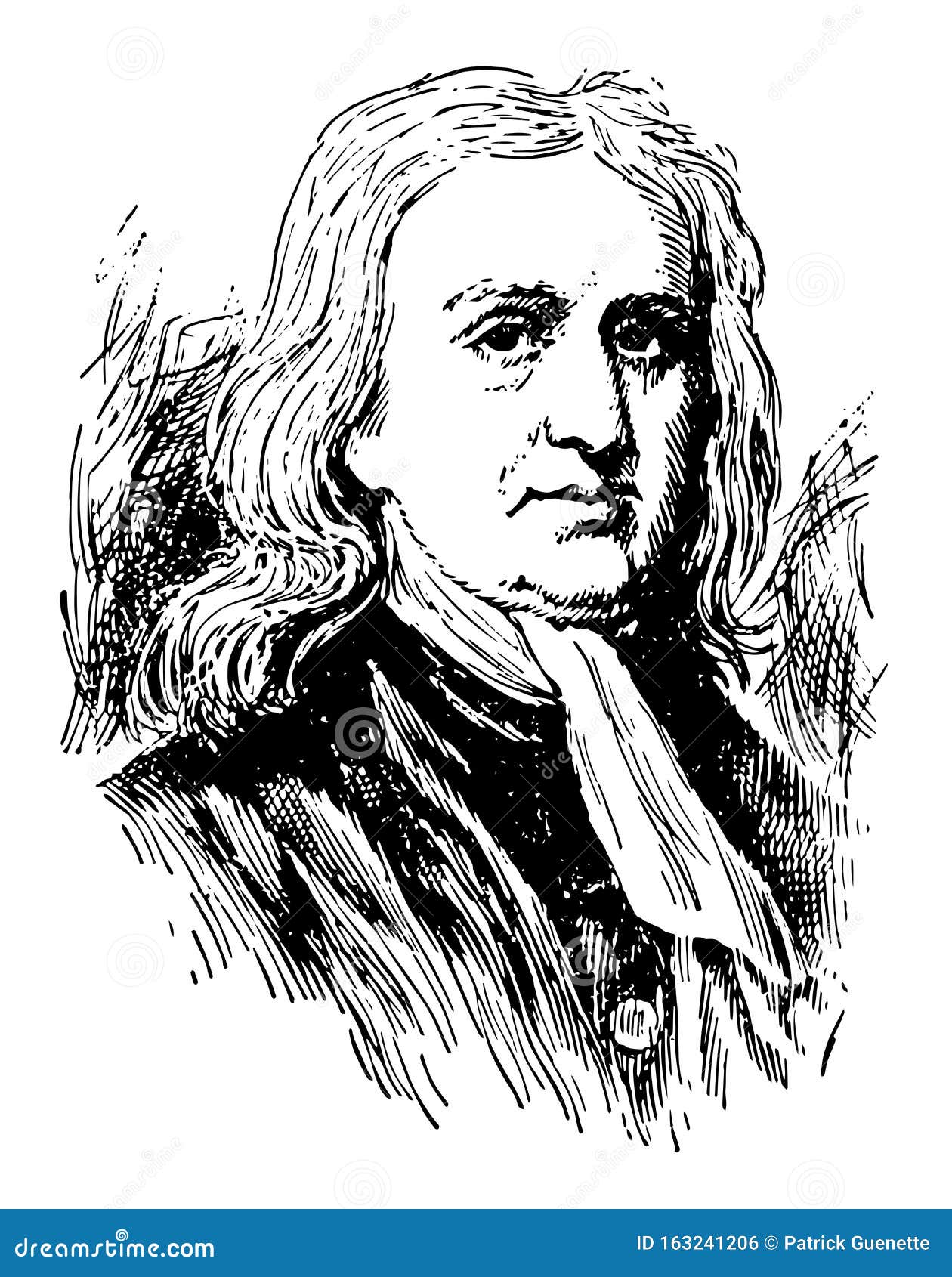 Sir Isaac Newton Vintage Illustration Stock Vector - Illustration of