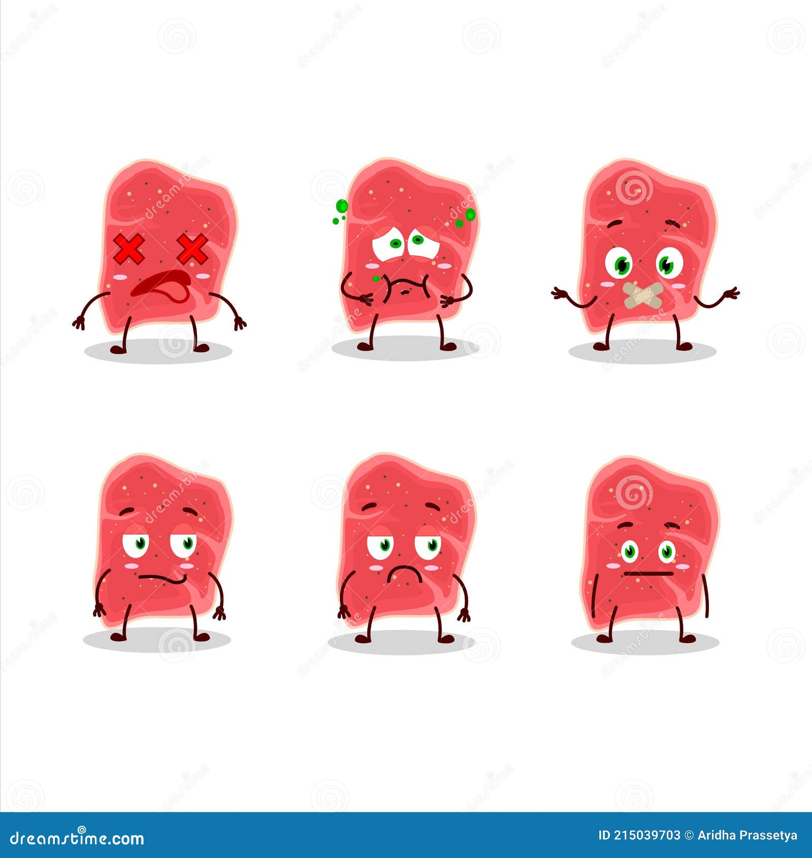 Sirloin Cartoon The Character With Sad Expression Vector Illustration