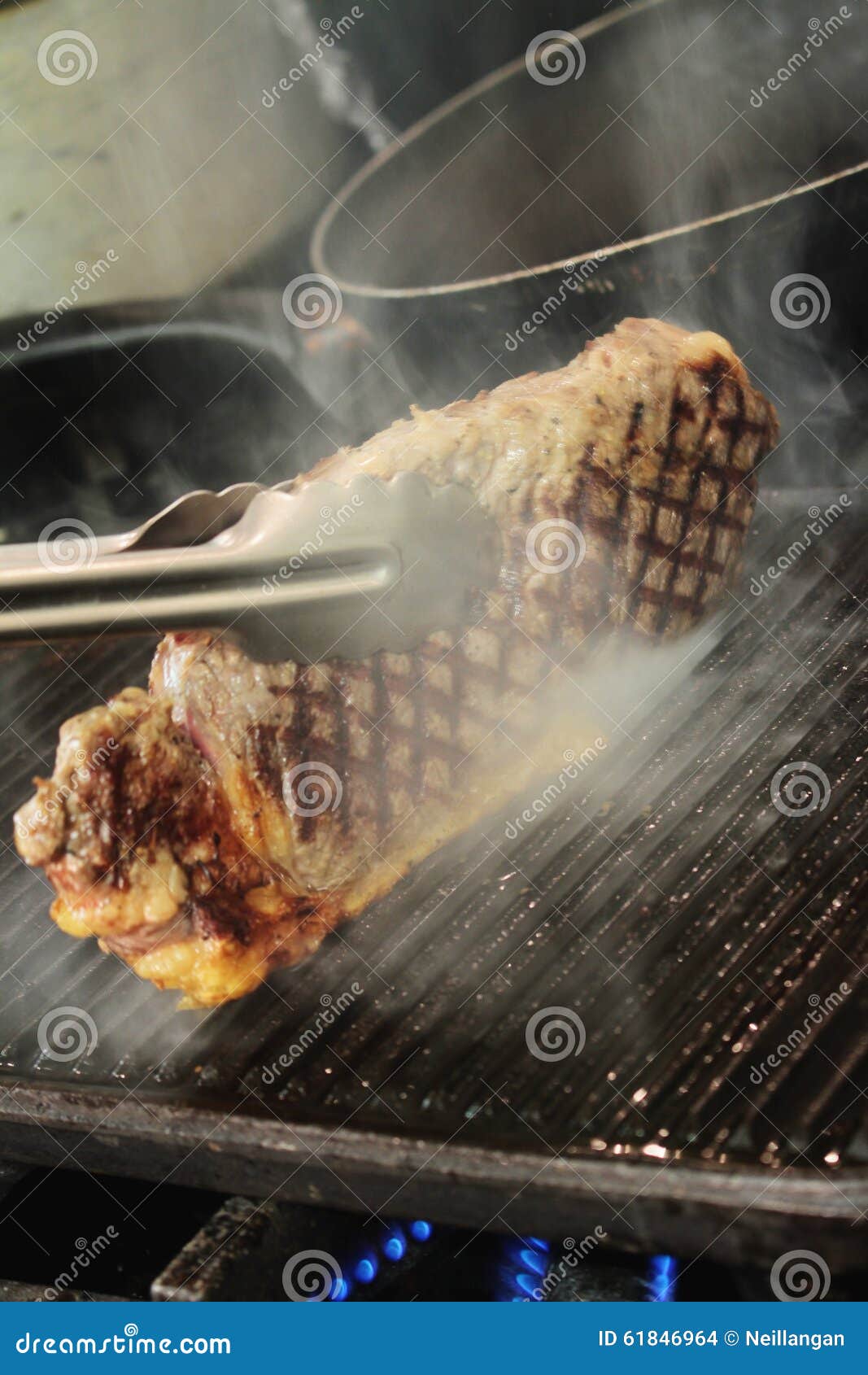 Sirloin Steak Cooking on Stove Stock Photo Image of uncooked, cooking