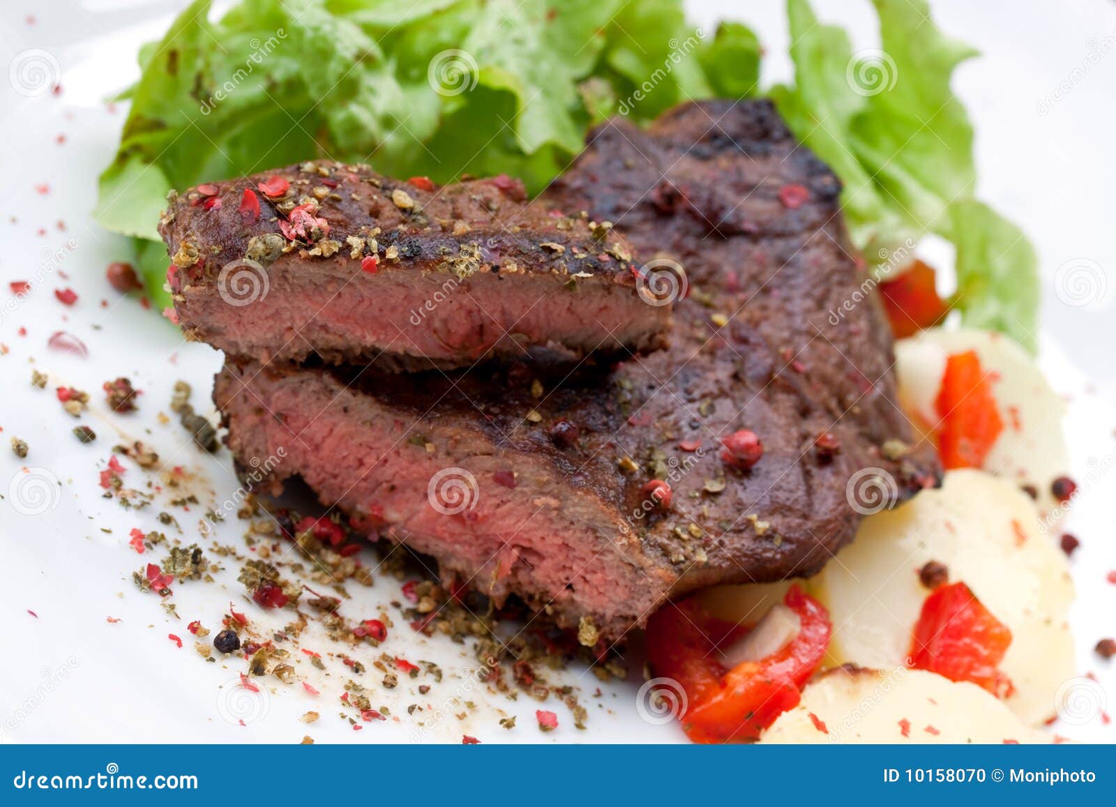 Sirloin Strip Steak With Boiled Potato Stock Photo Image 10158070