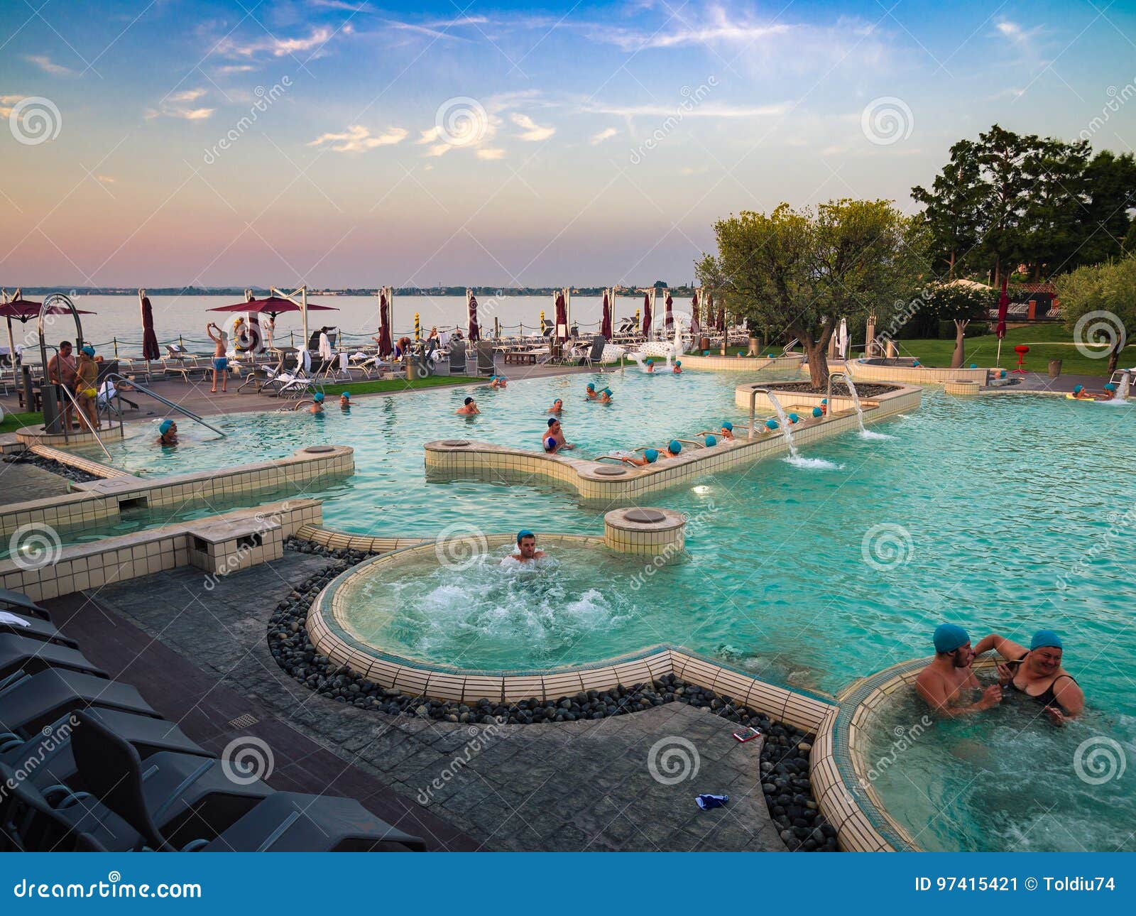 Aquaria Is The Thermal Spa Center Of Terme Di Sirmione A Unique Editorial Photo Image Of Pool View