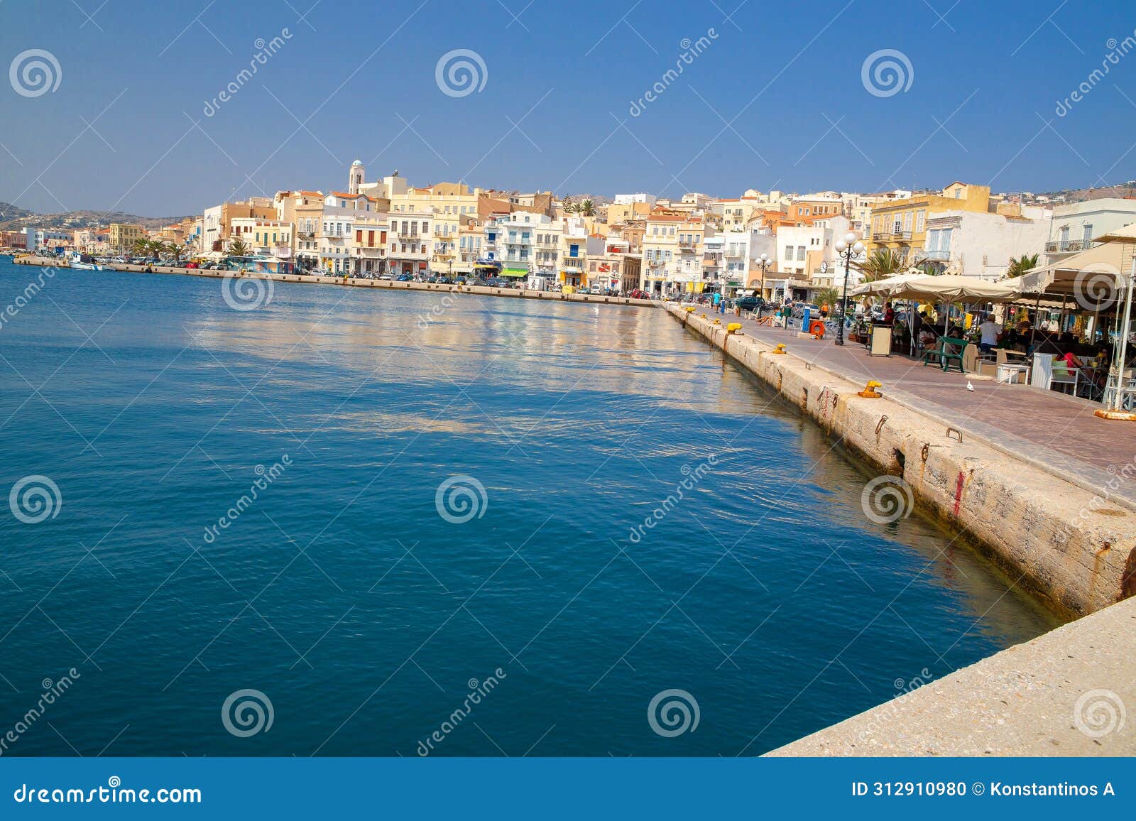 siros or syros island greece hermoupoli city in summer season