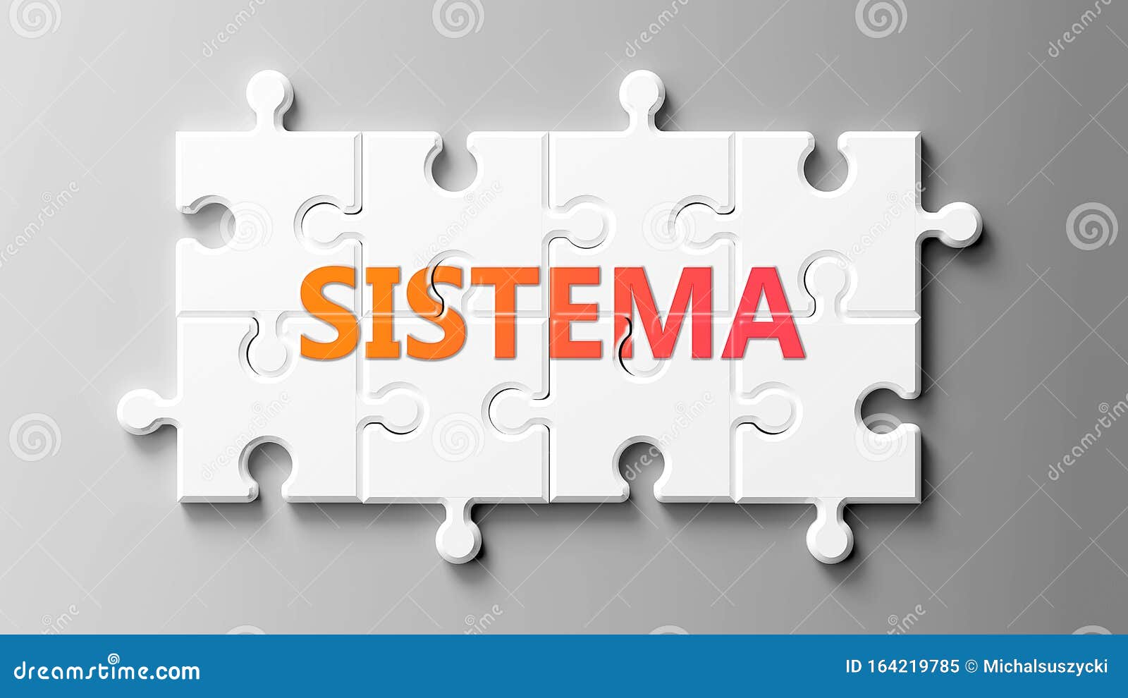 sistema complex like a puzzle - pictured as word sistema on a puzzle pieces to show that sistema can be difficult and needs