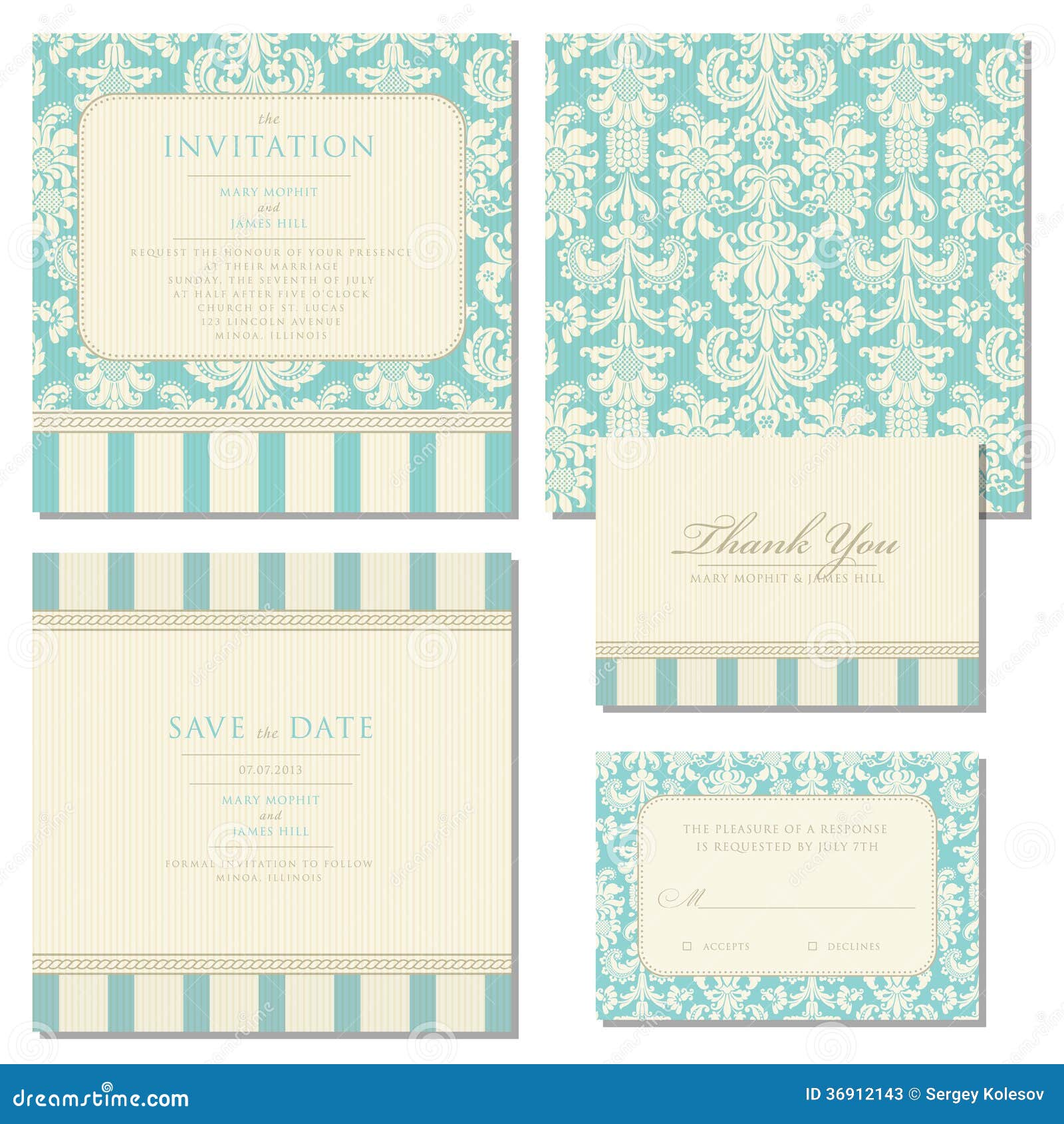 sistema de invitaciones de la boda con el fondo del vintage fondos para invitaciones de bodas