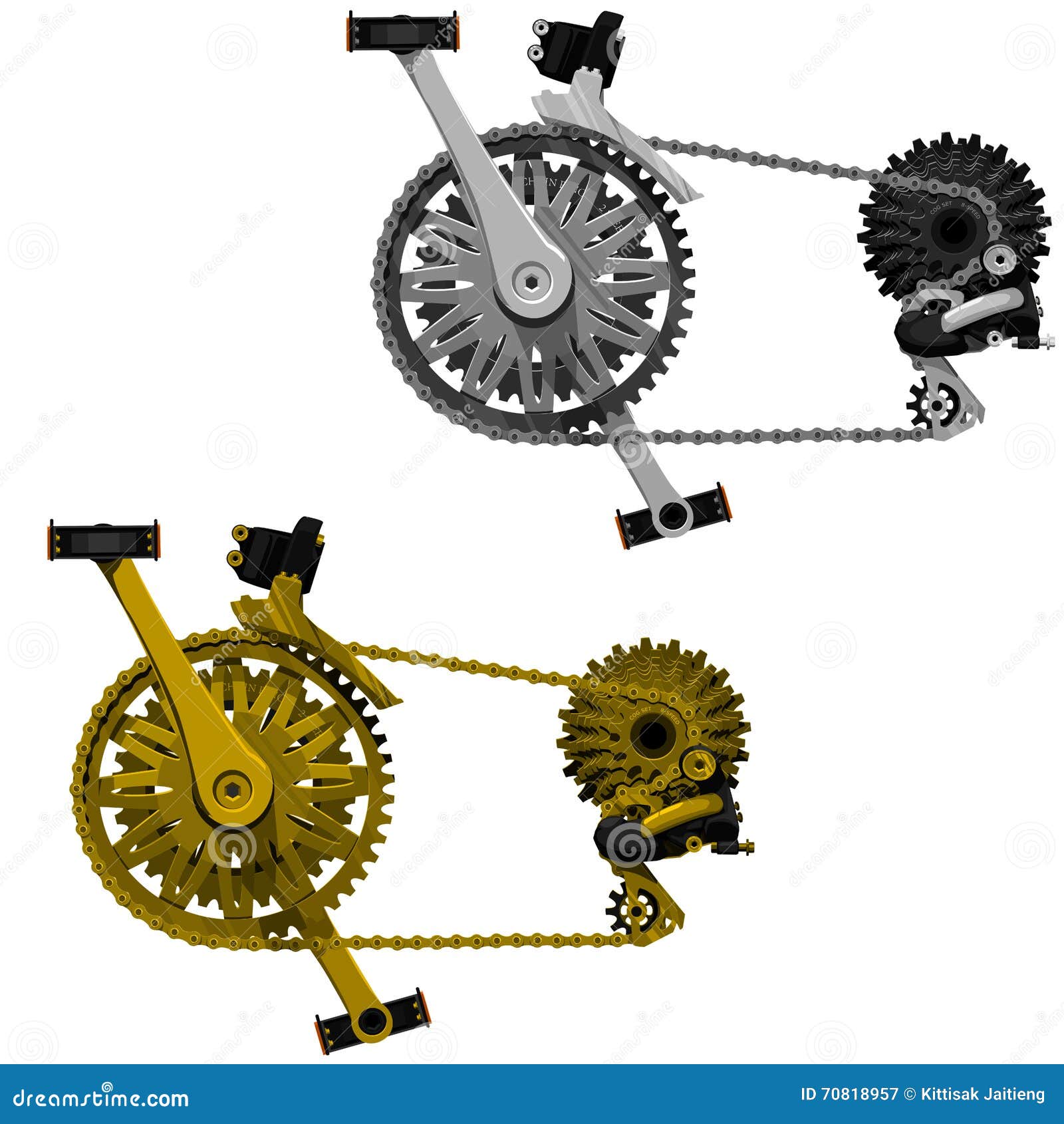 Sistema De De La Bicicleta Ilustración del Vector - Ilustración de velocidad, cambio: 70818957
