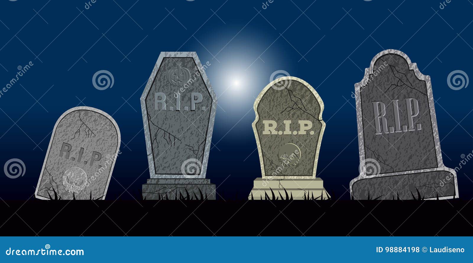 Sistema De Las Tumbas De Halloween Ilustración del Vector Ilustración