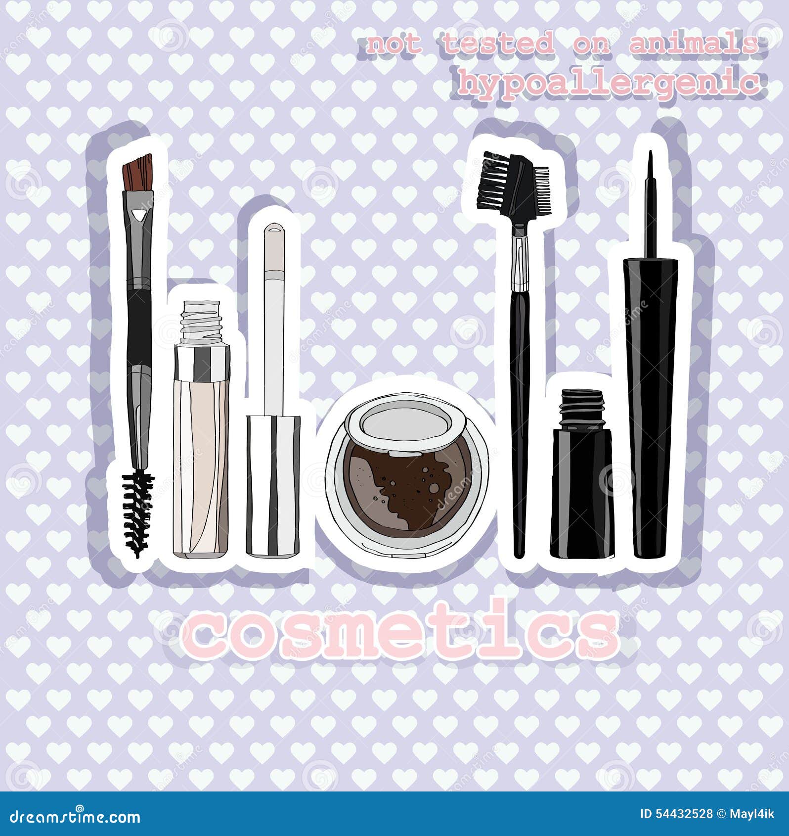 Sistema De Maquillaje Para Los Ojos Sticker Stock de ilustración -  Ilustración de objeto, conjunto: 54432528