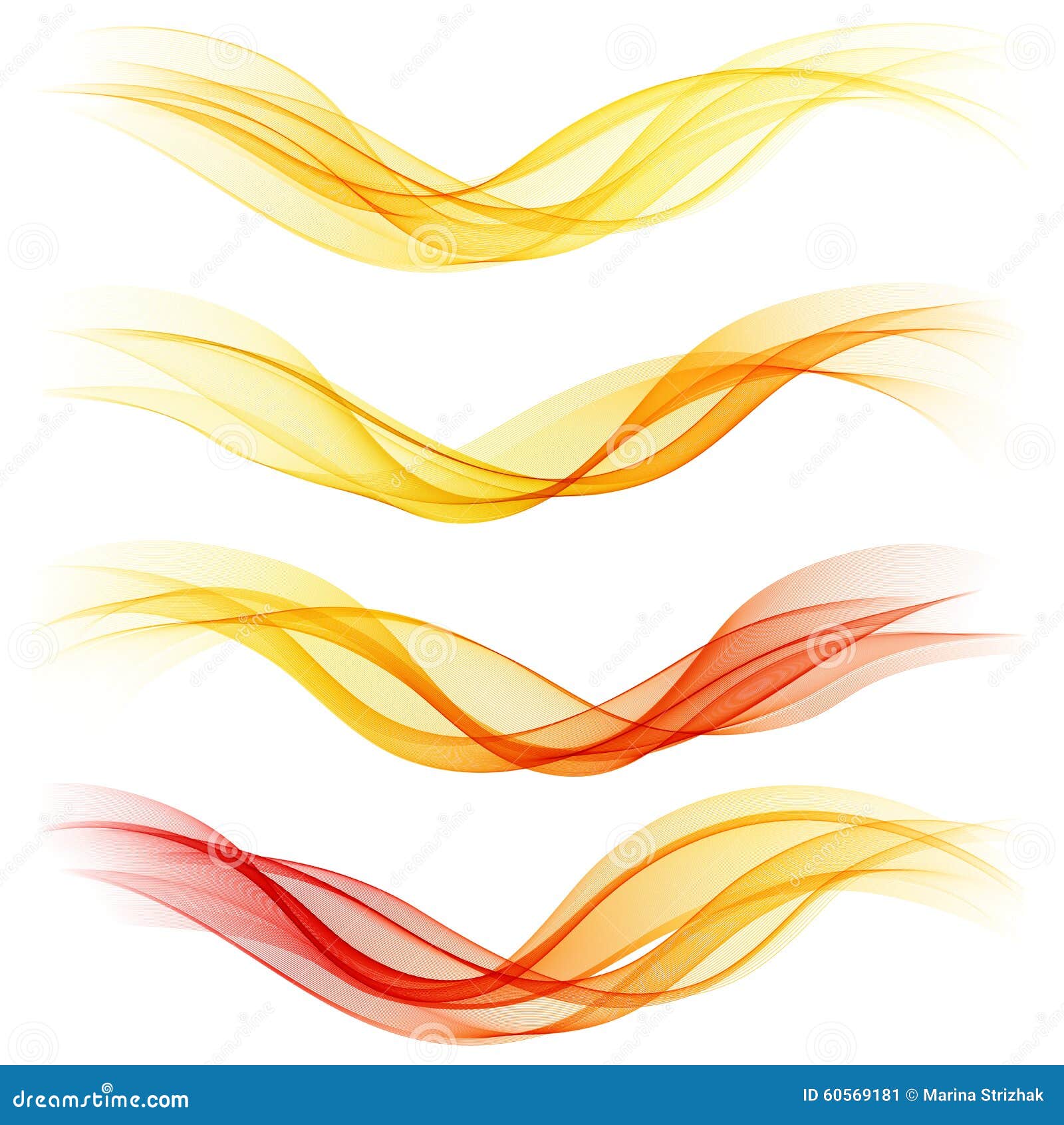 Sistema De Ondas Anaranjadas Abstractas Ilustración Del Vector