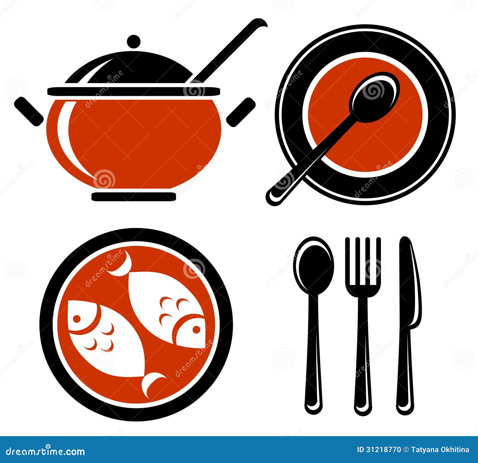 Sistema De Símbolos De La Comida Ilustración del Vector Ilustración