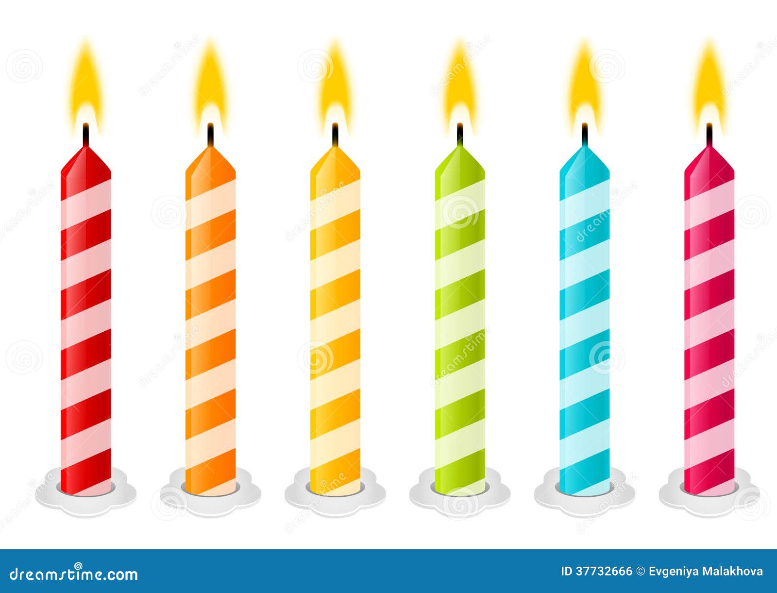 Sistema De Velas Del Cumpleaños Del Color Ilustración del Vector, velas  cumpleaños 