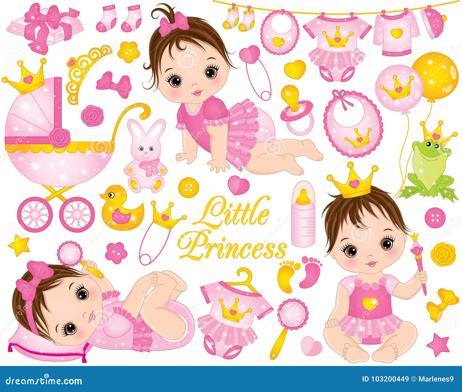 5 Piezasjuego De Adorable Princesa Coreana Bebé Caricatura 