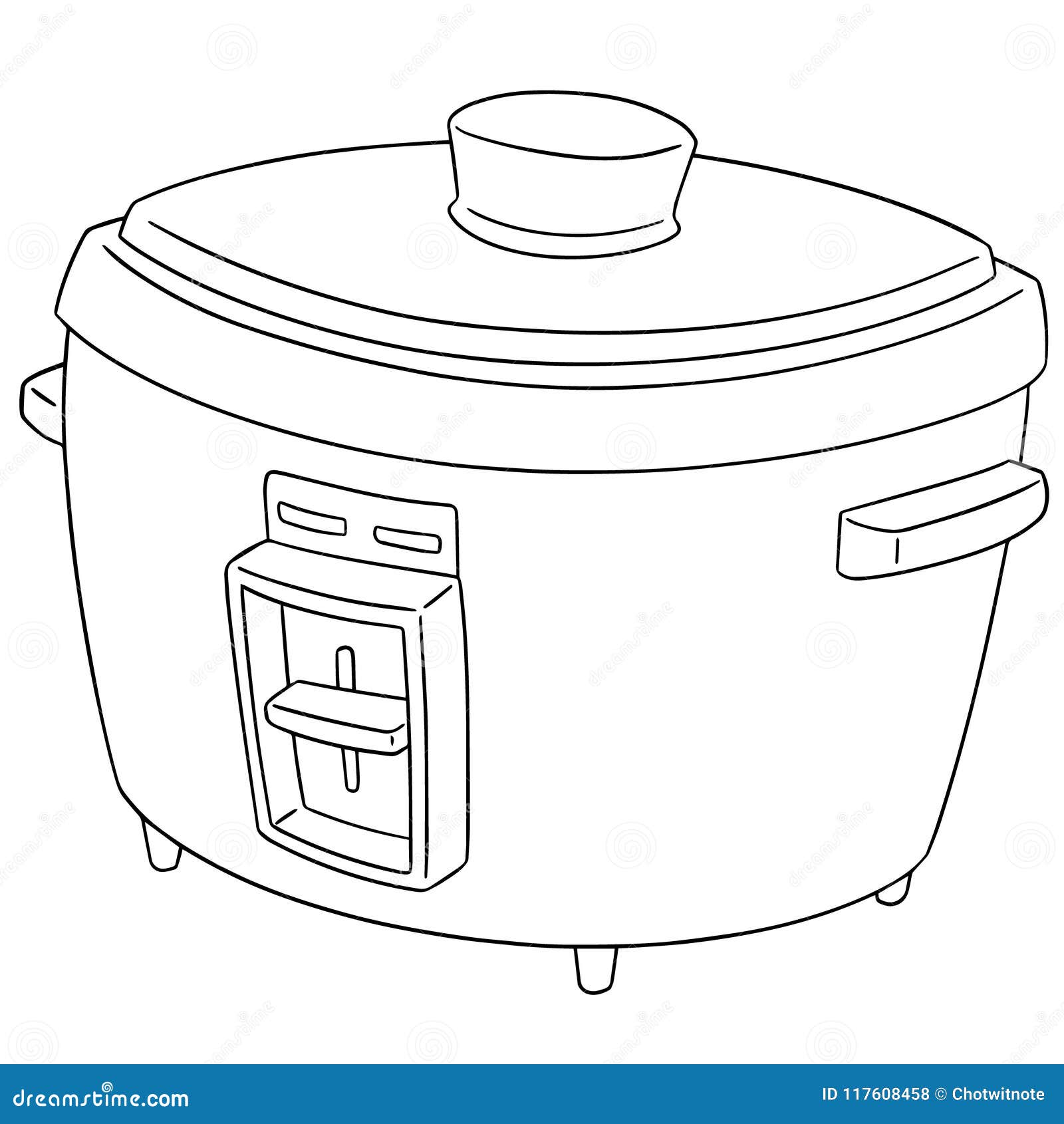 Sistema Del Vector Del Hervidor De Arroz Ilustración del Vector