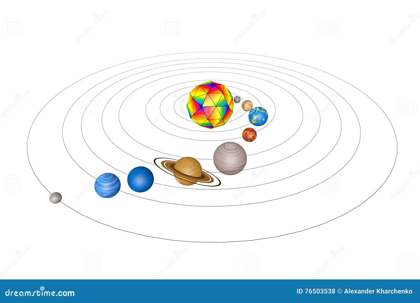 Sistema Solar Abstracta Con Los Planetas Representación 3d Stock de  ilustración - Ilustración de externo, marte: 76503538, image size:1600x1157