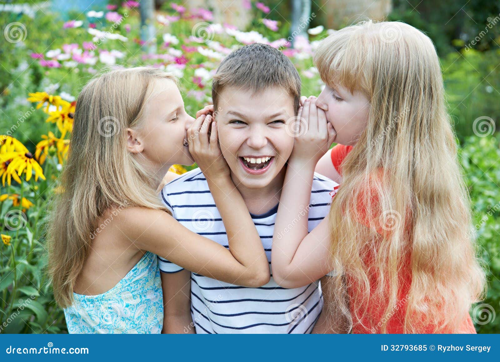Sister Whispered To His Brother Stock Image Image of female brother