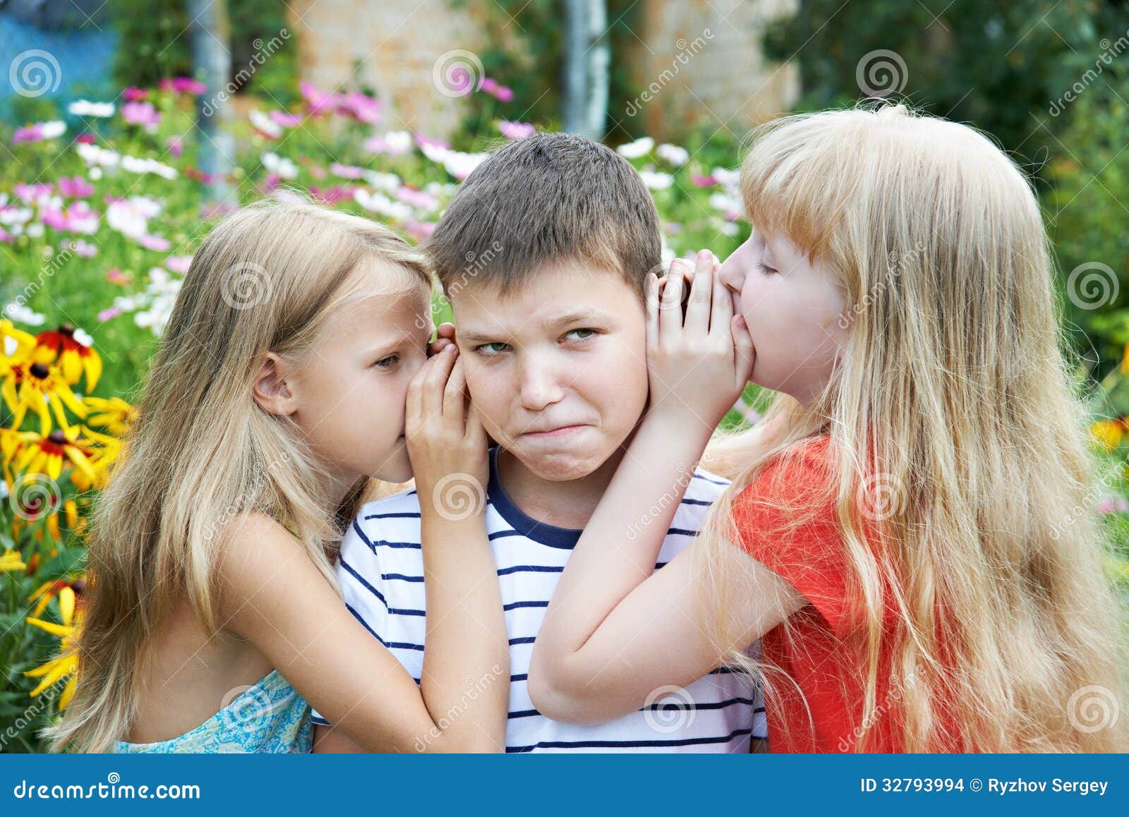 Sister Whispered To His Brother Stock Photo Image of kids family