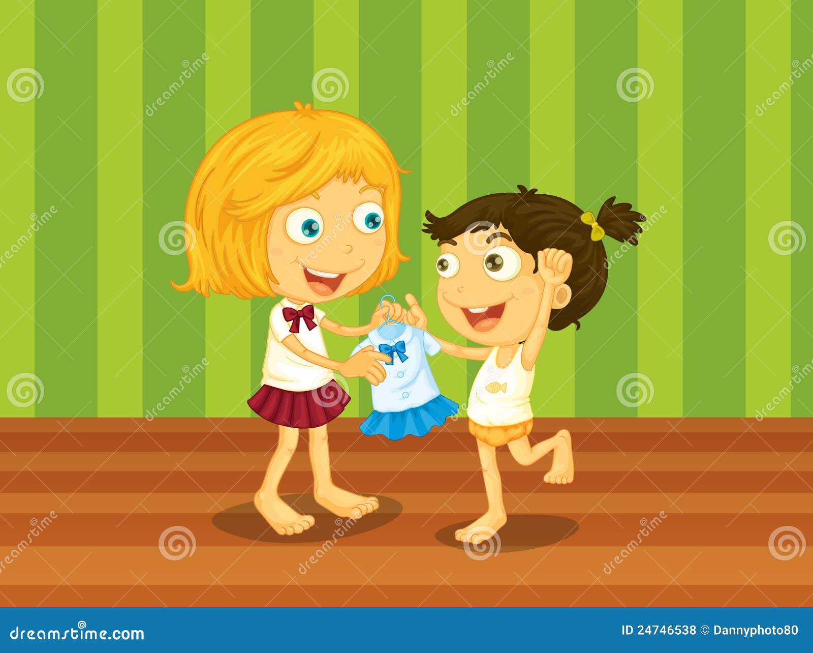 Sisters stock illustration. Illustration of unifrom, child - 24746538