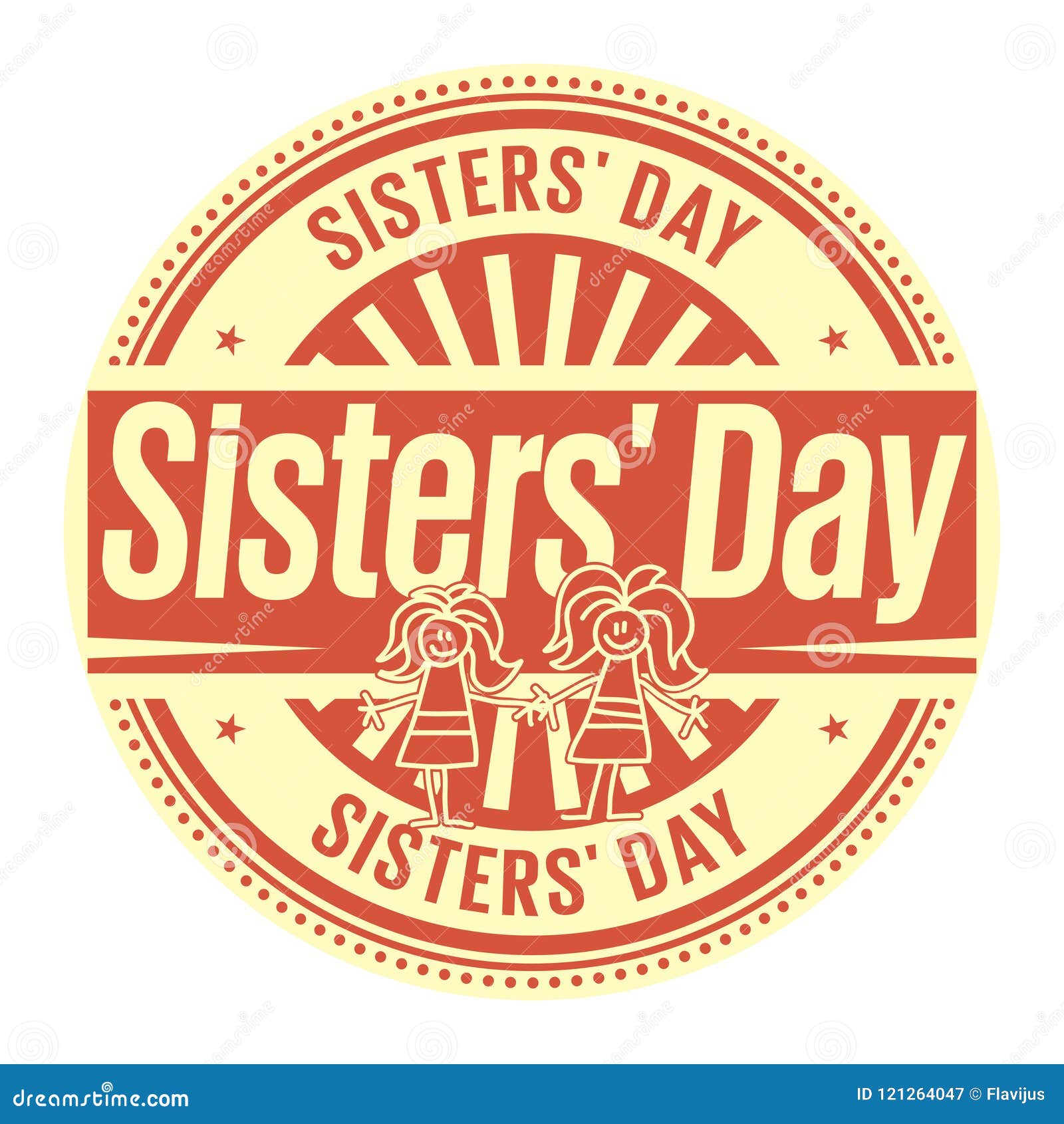 sisters day rubber stamp