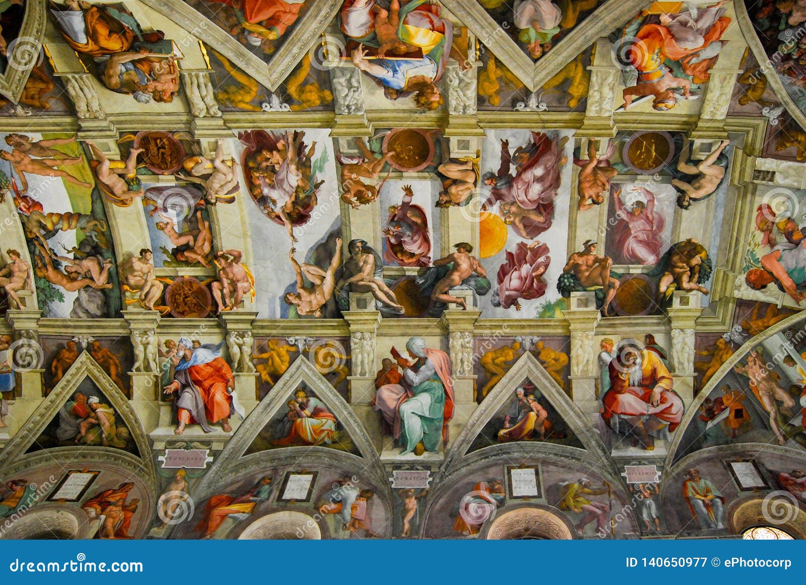 Sistine Chapel Ceiling Vatican City Italy Editorial