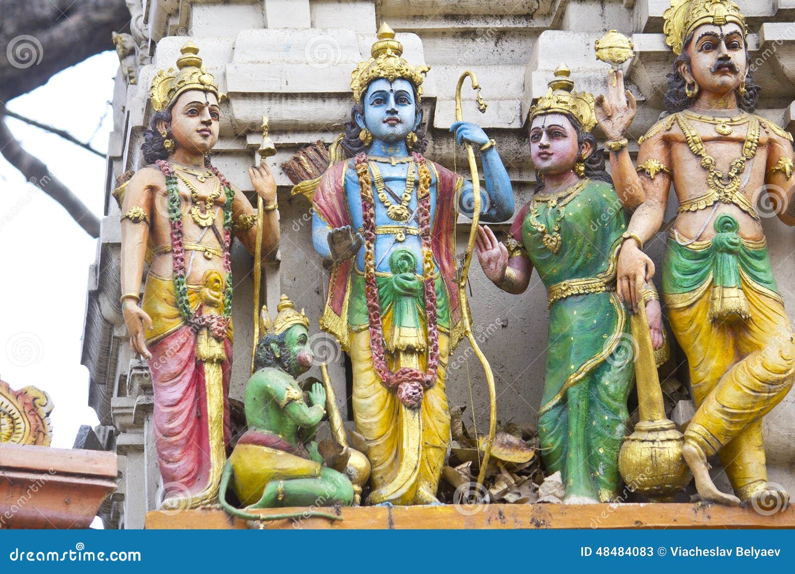 Sita, Rama, Lakshman and Hanuman Stock Image - Image of form ...