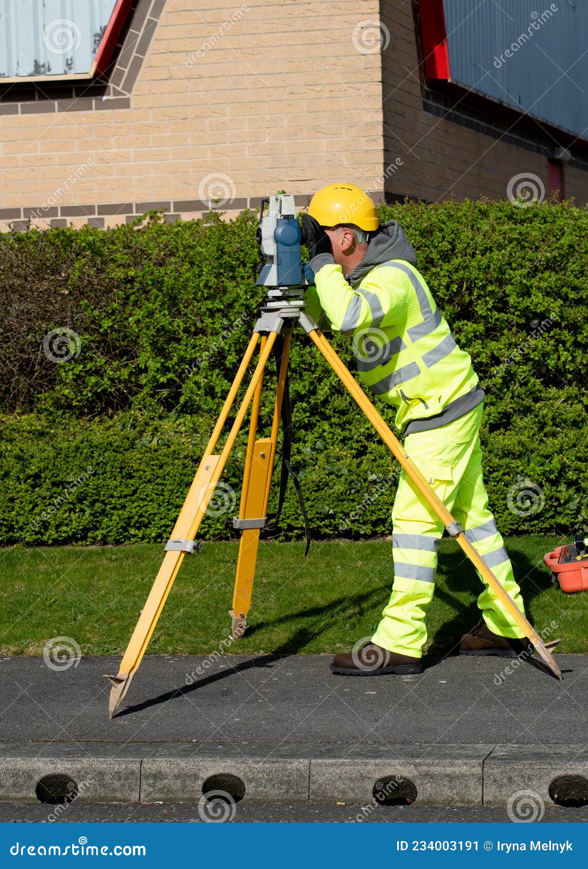 Site Engineer Surveying Coordinates and Levels of Points on Existing