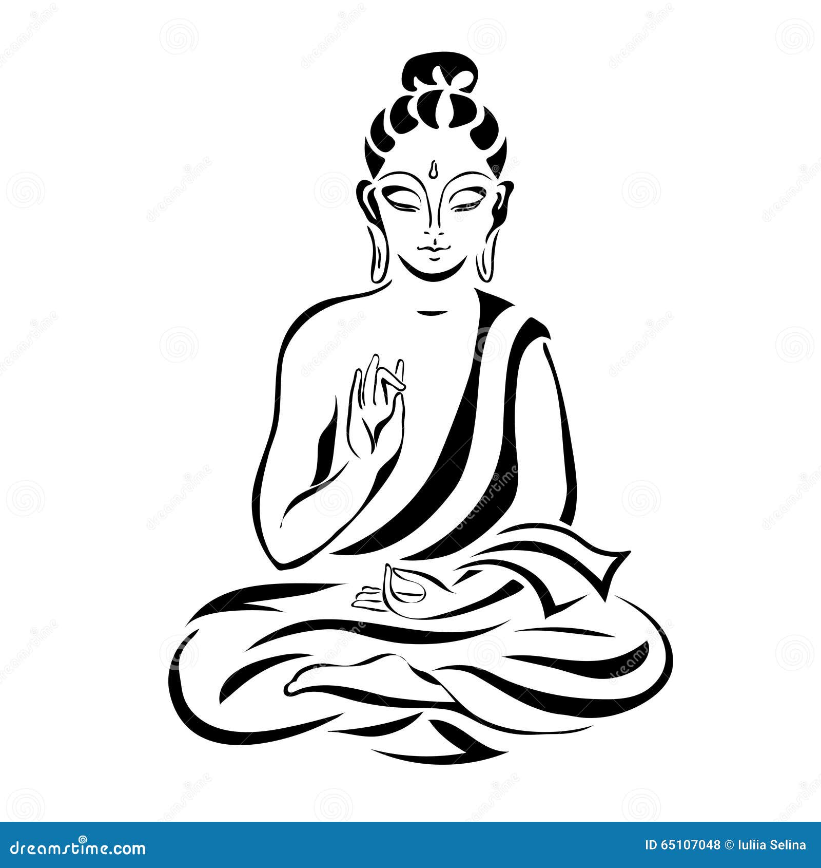 Sitting Buddha 1 stock illustration. Illustration of drawn - 65107048