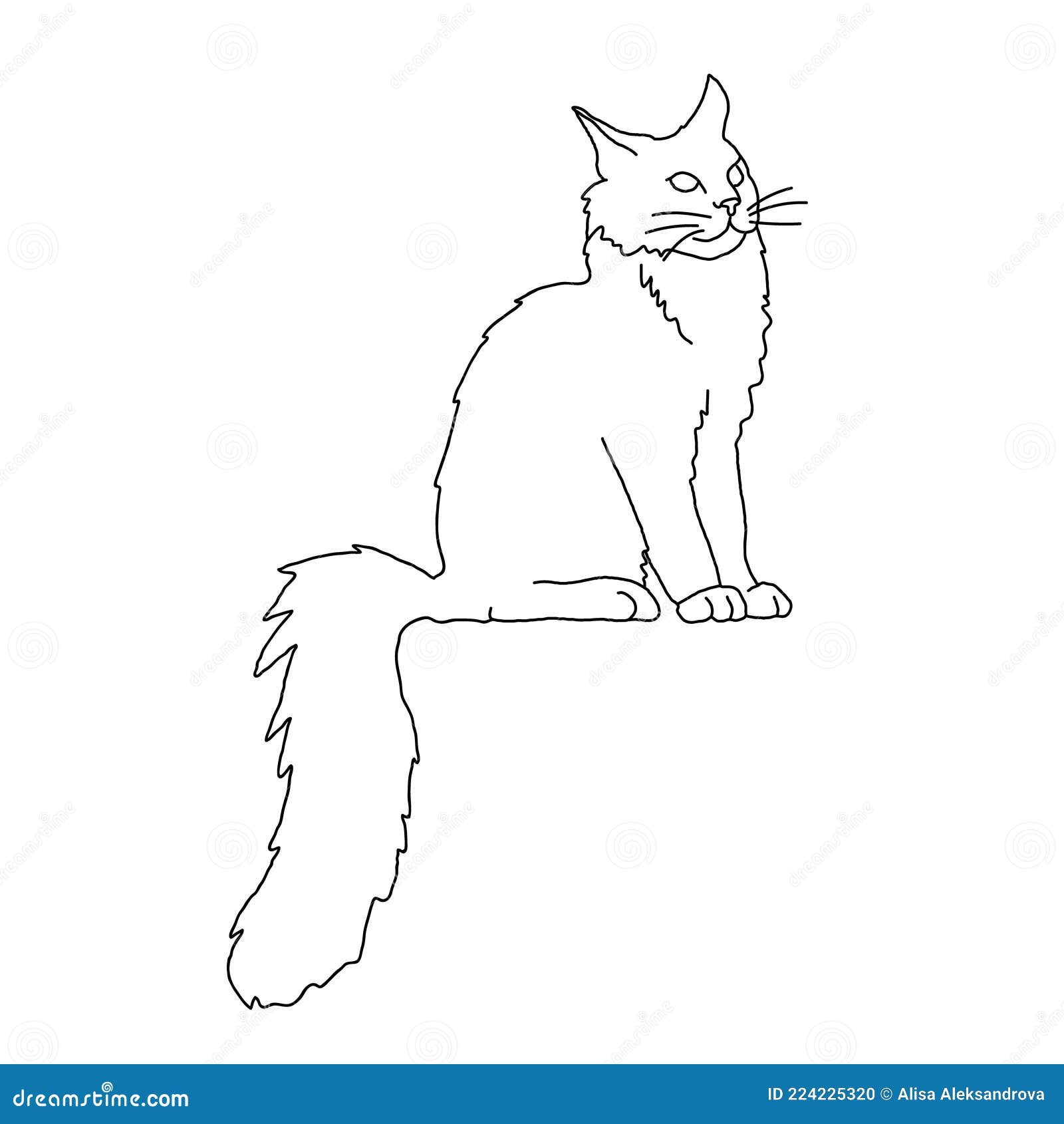 Cat icon. Outline vector illustration. Hand drawn style. Pets
