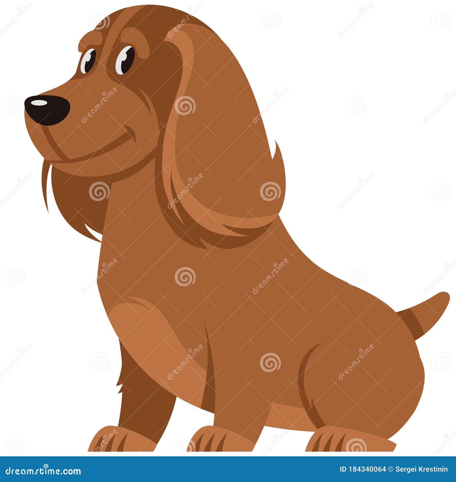 Sitting Cocker Spaniel Side View. Stock Vector