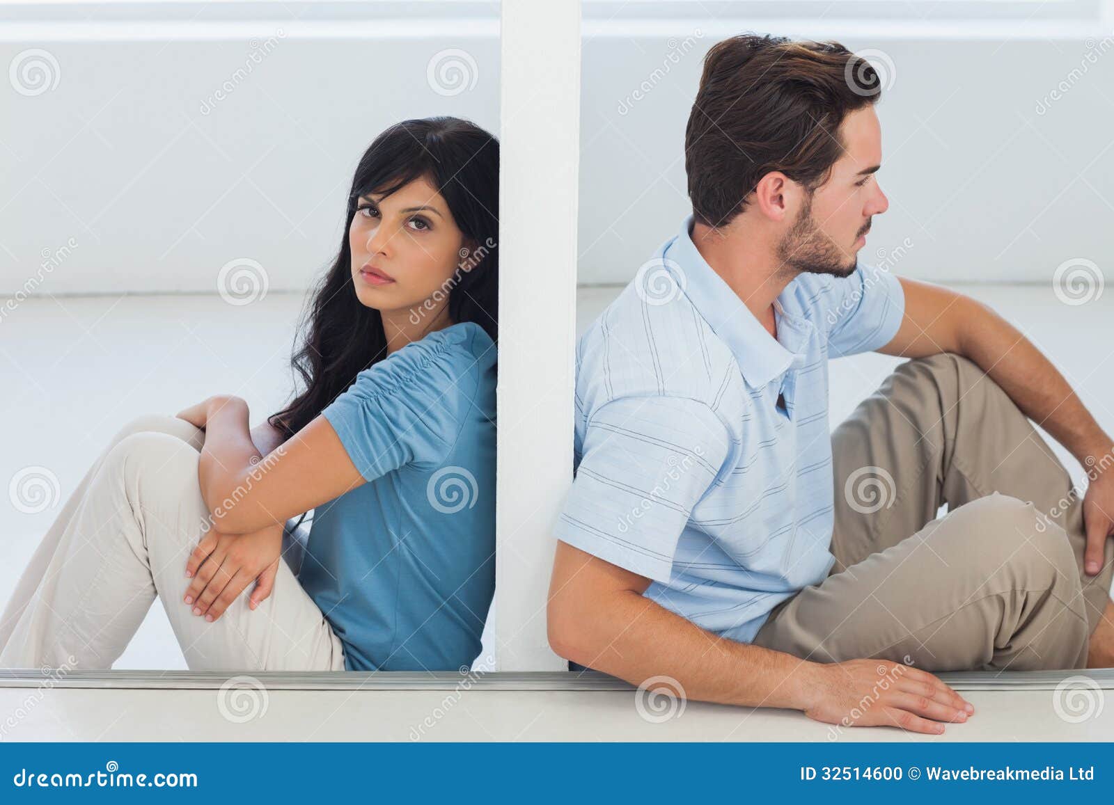 Sitting Couple Are Separated By Wall Stock Photo Image 32514600