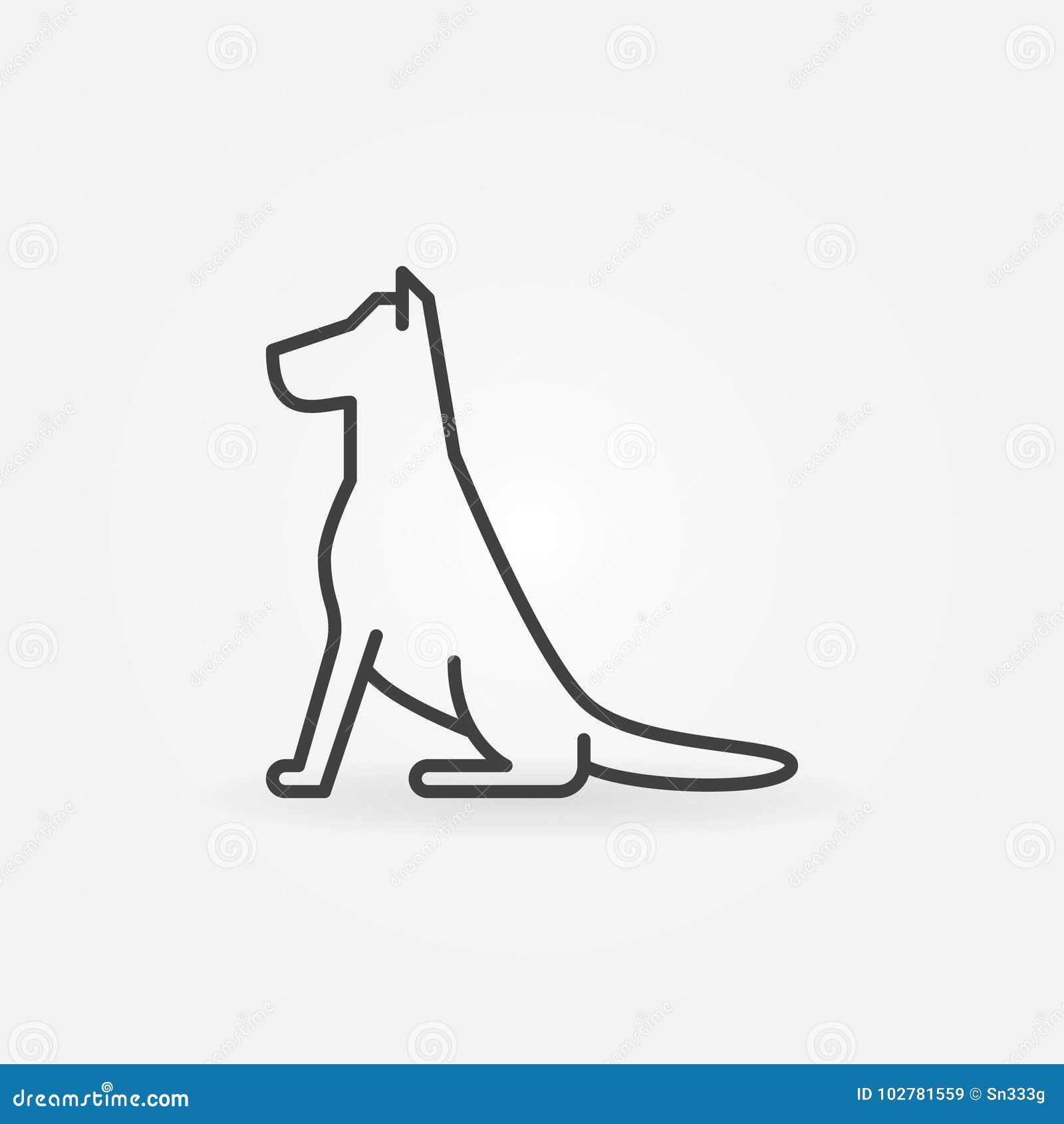 Sitting dog line icon stock vector. Illustration of isolated - 102781559