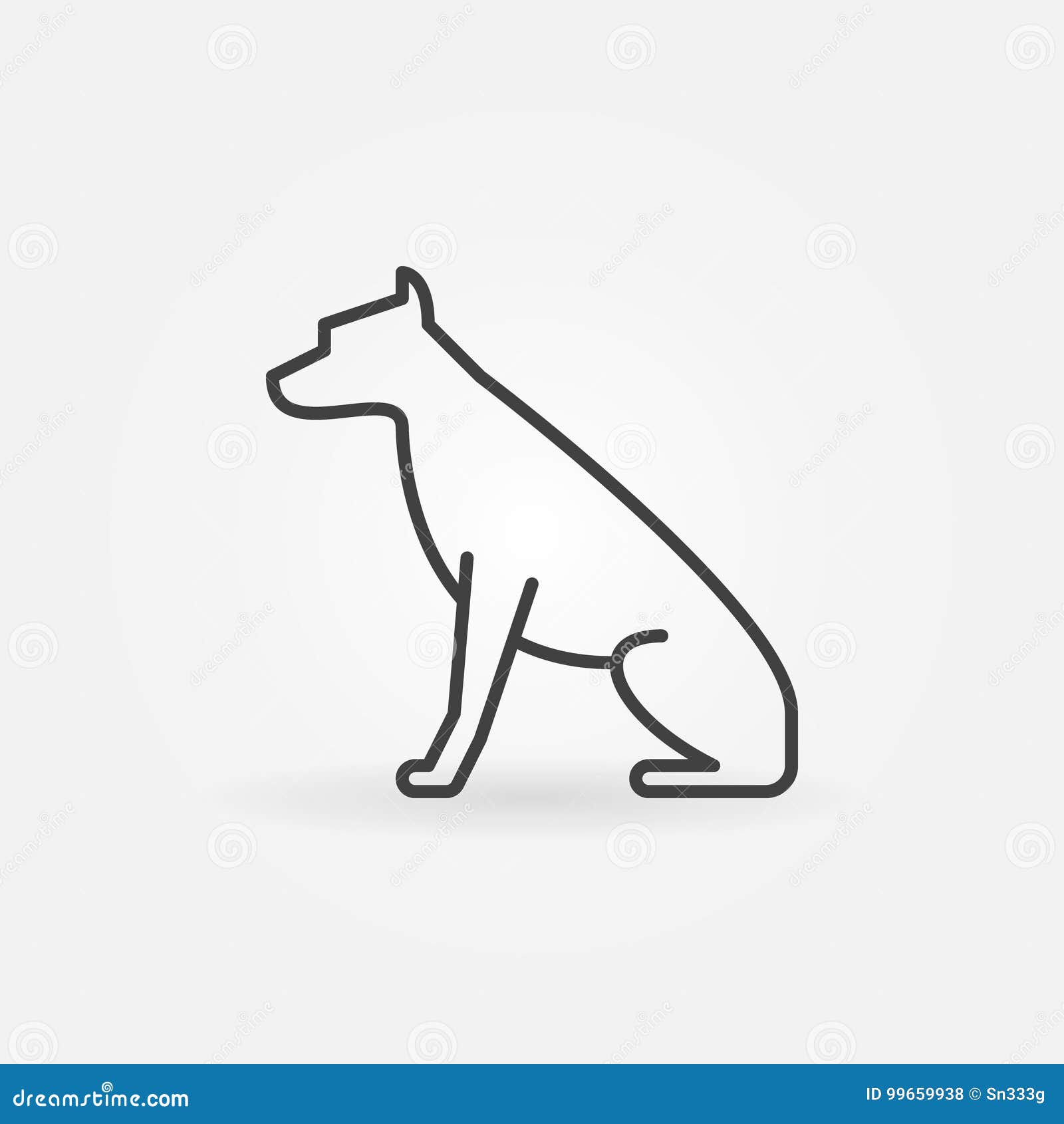 Sitting dog vector icon stock vector. Illustration of logo - 99659938