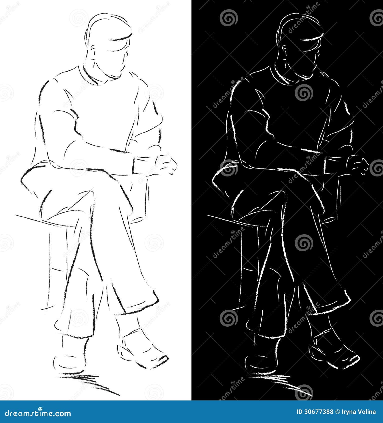Sitting man stock vector. Illustration of human, style - 30677388