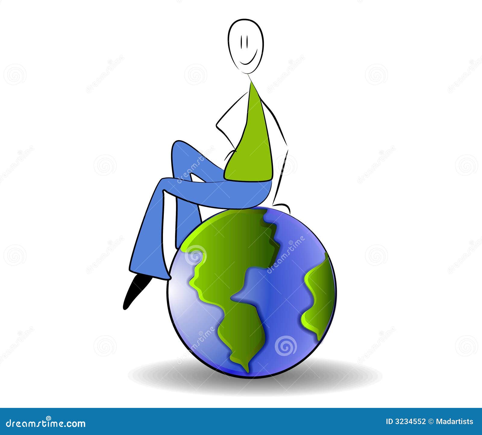 Sitting Top of the World Stock Illustration - Illustration of colourful, ecofriendly: 3234552