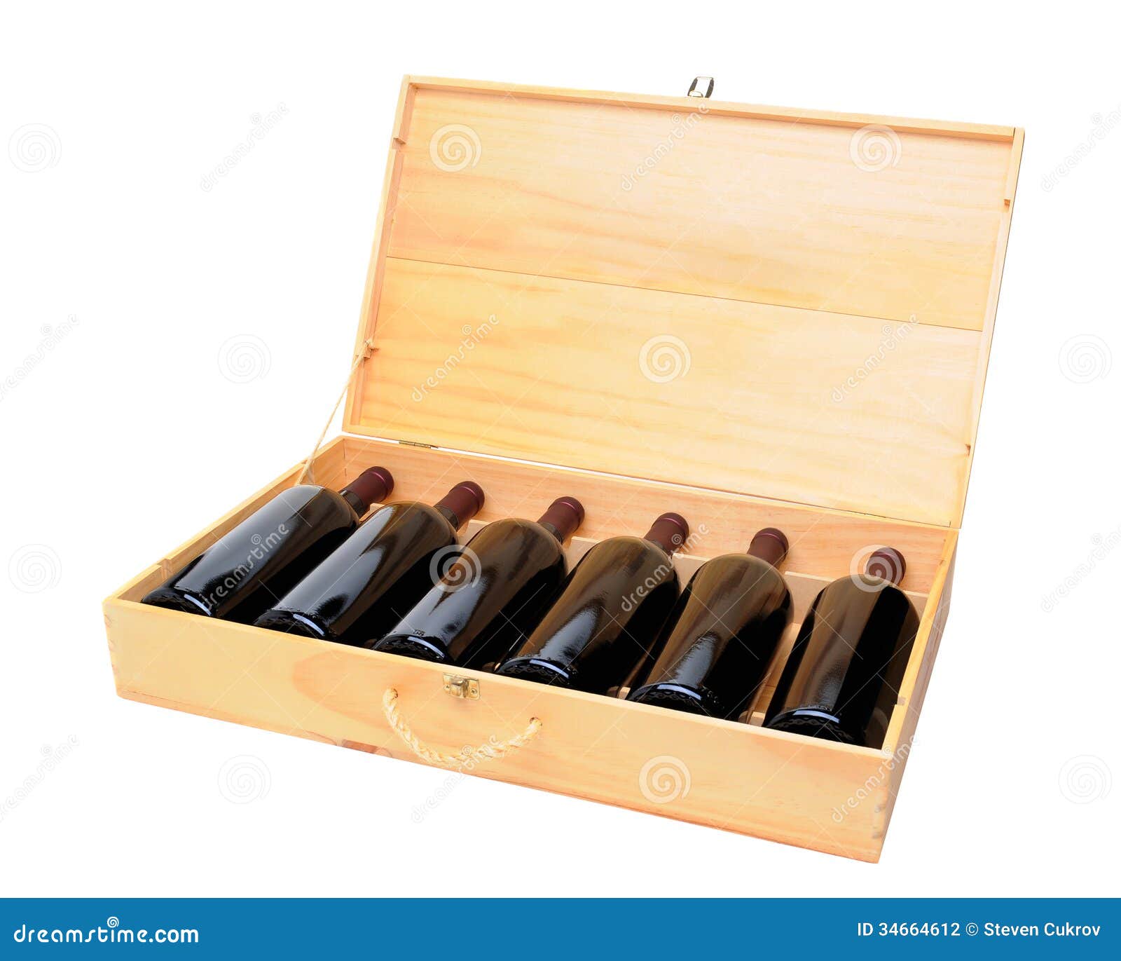 A Six Bottle Case Of Red Wine Bottles Stock Photography