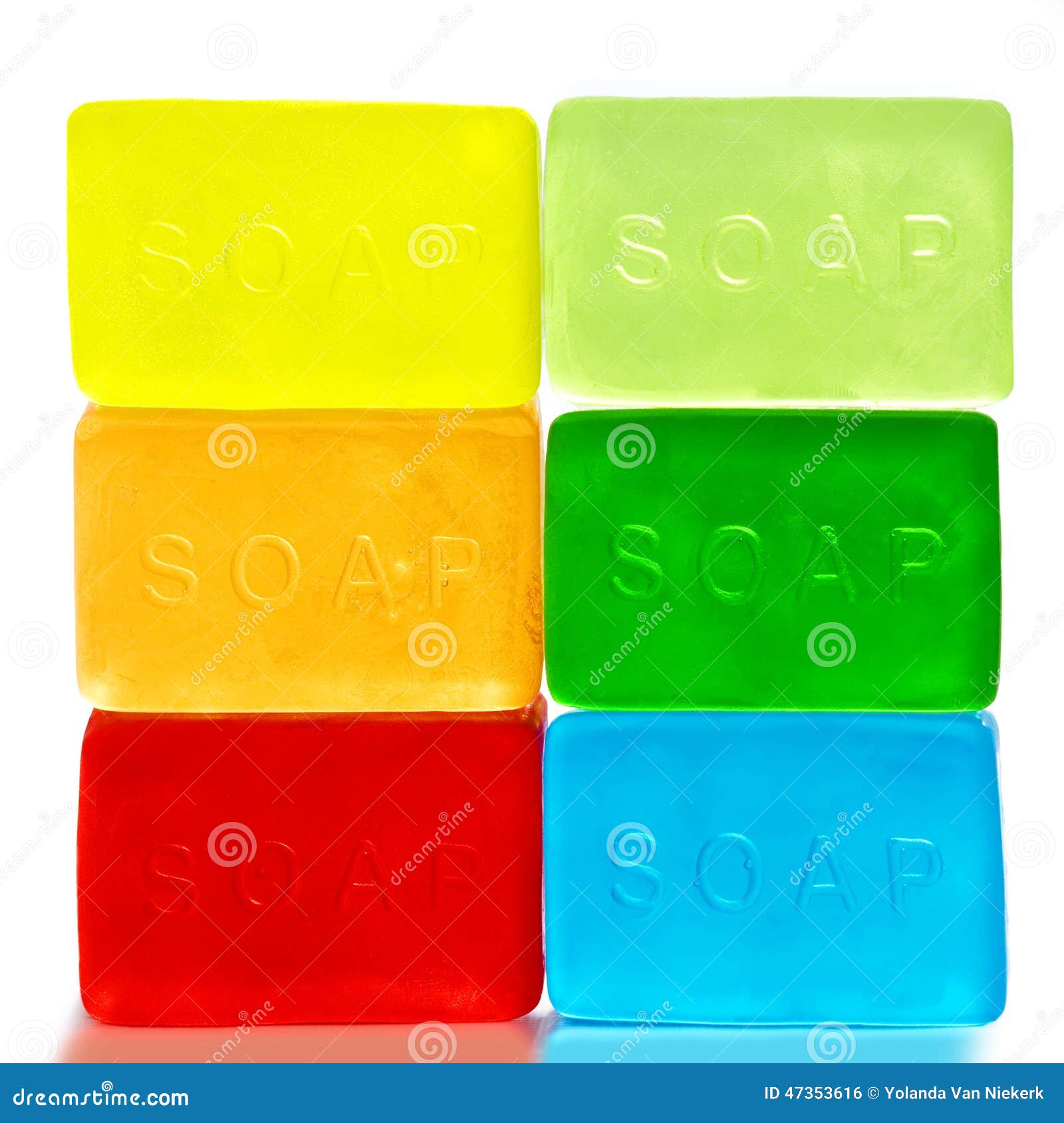 Six Brightly Colored Bars of Soap Stock Photo Image of embossed