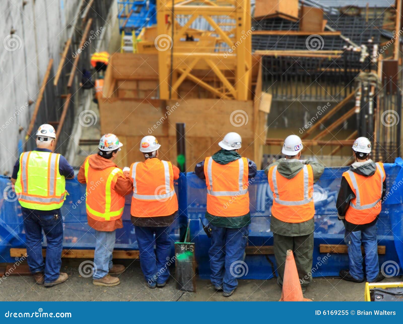six construction workers