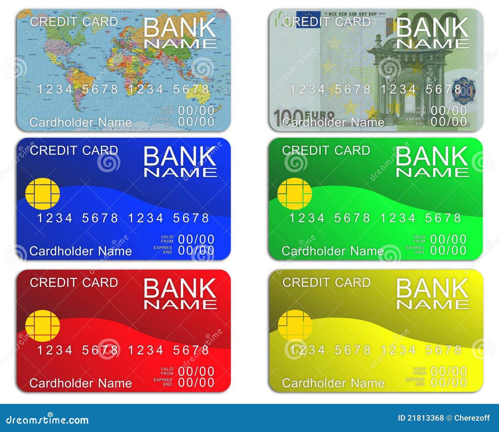 Six credit card stock illustration. Illustration of consumerism - 21813368