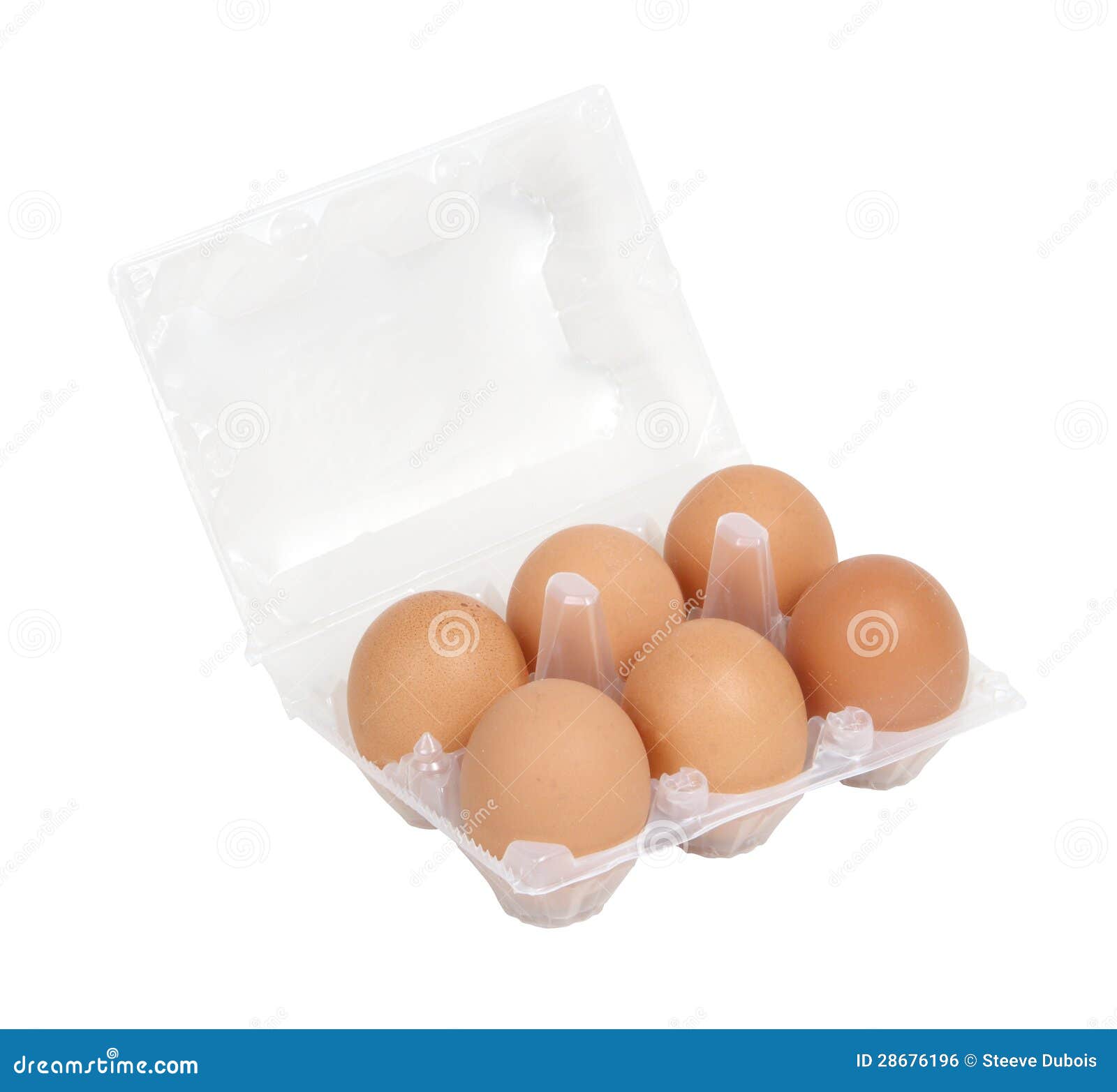 Six Fresh Eggs in a Clear Plastic Tray Stock Photo Image of husbandry