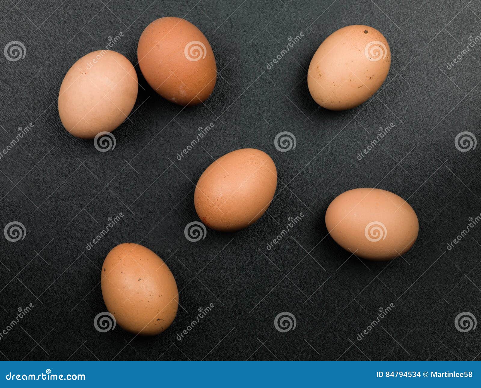Six Fresh Uncooked Free Range Hens Eggs Stock Photo Image of layout