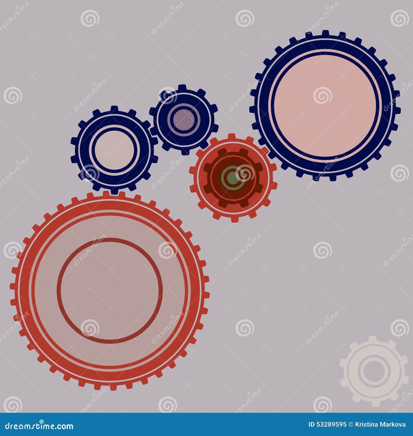 Six gears stock vector. Illustration of background, watch - 53289595