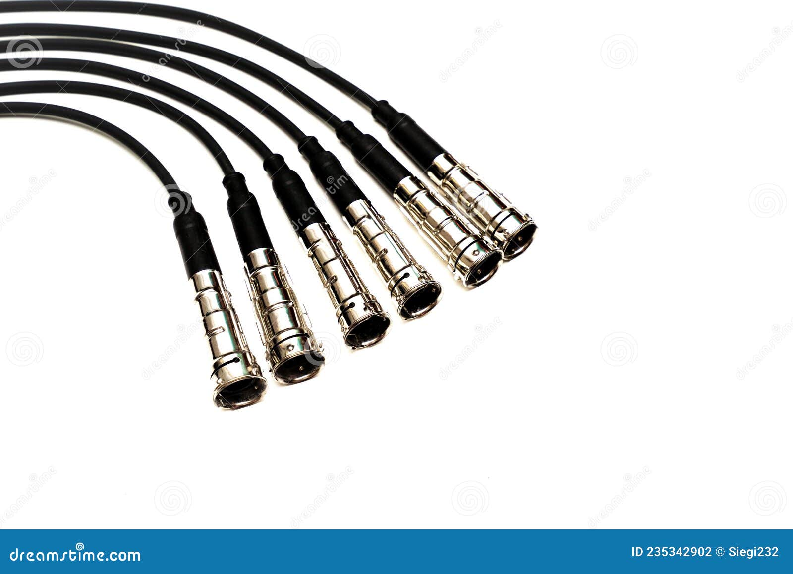 Six new ignition cables stock photo. Image of automobile 235342902
