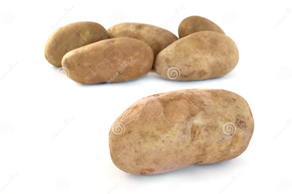 Six Raw Russet Potatoes stock image. Image of potatoes 24253591