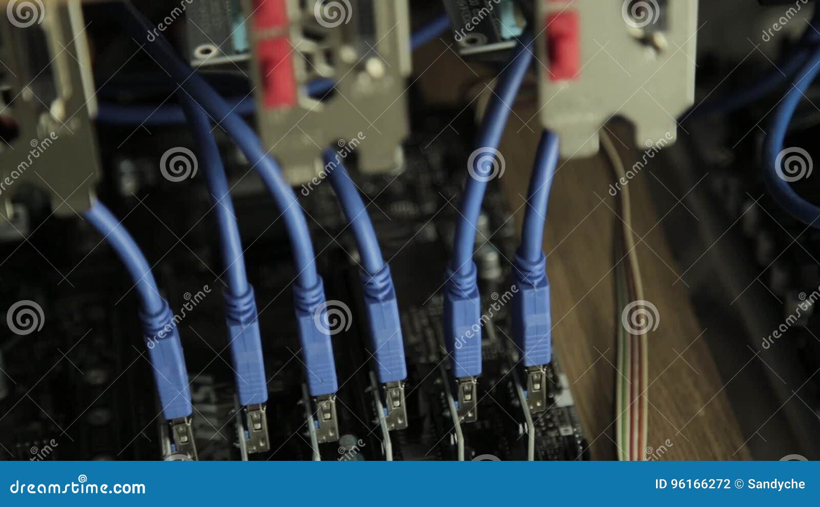 Six Razer for Graphic Cards in Motherboard for Cryptocurrency Mining Stock  Footage - Video of device, bank: 96166272