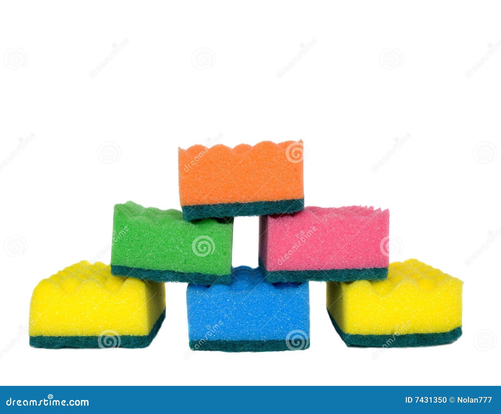 Six Varicoloured Kitchens Sponges Stock Photo Image of washing