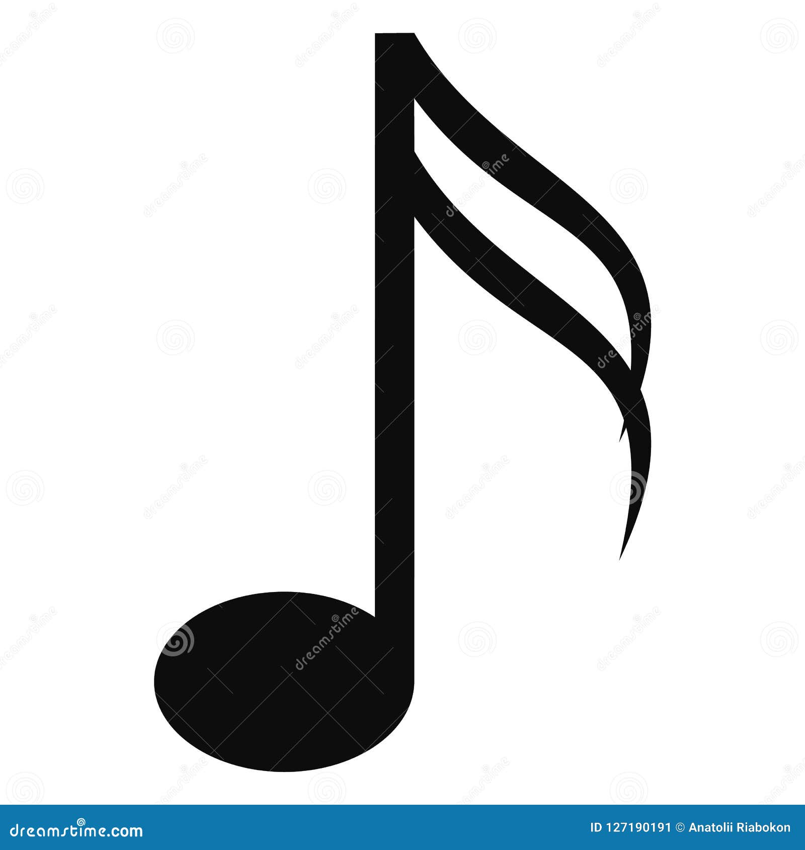 sixteenth music note icon, simple style