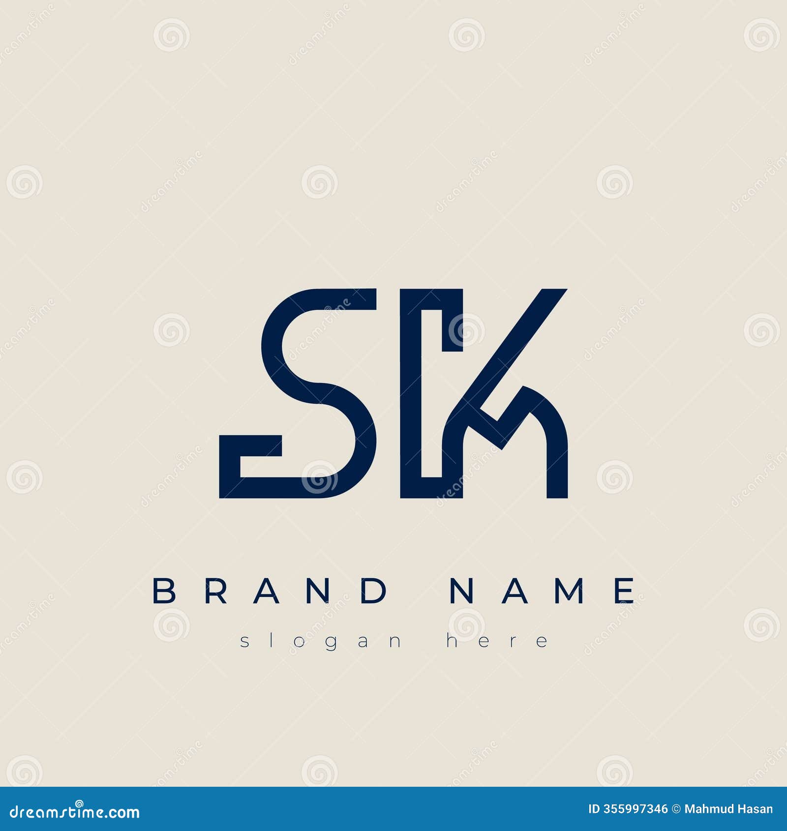 sk alphabet letter icon logo