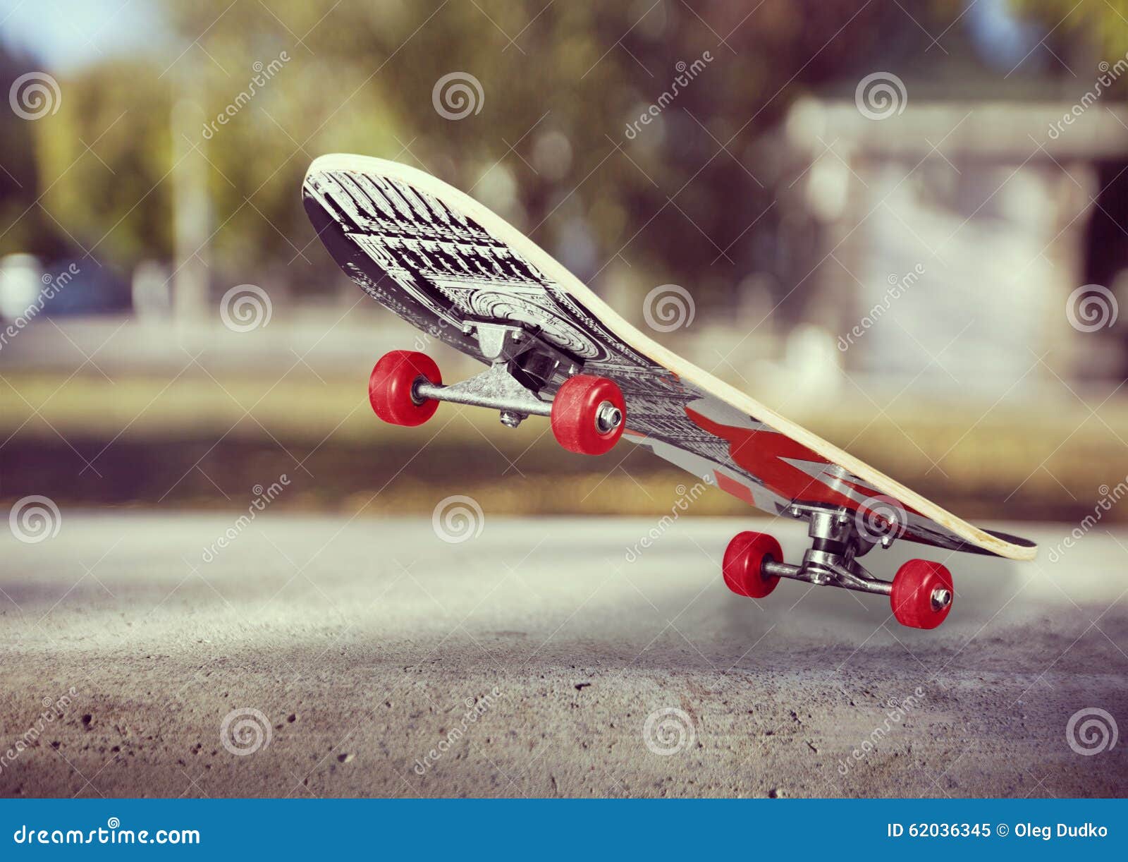 Skateboard stock image. Image of kick, upside, skateboarding 62036345