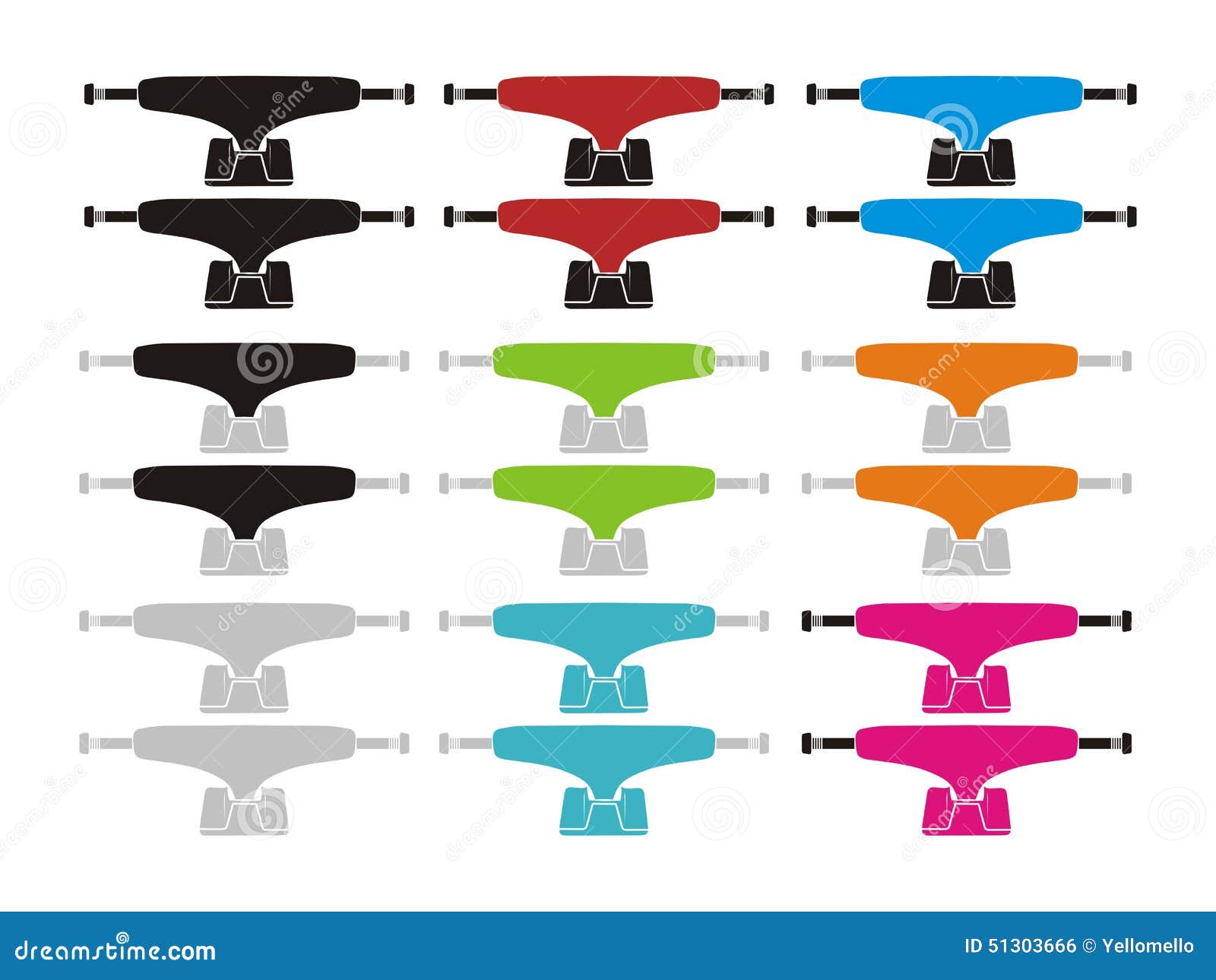 Skateboard trucks sets stock vector. Illustration of illustrator